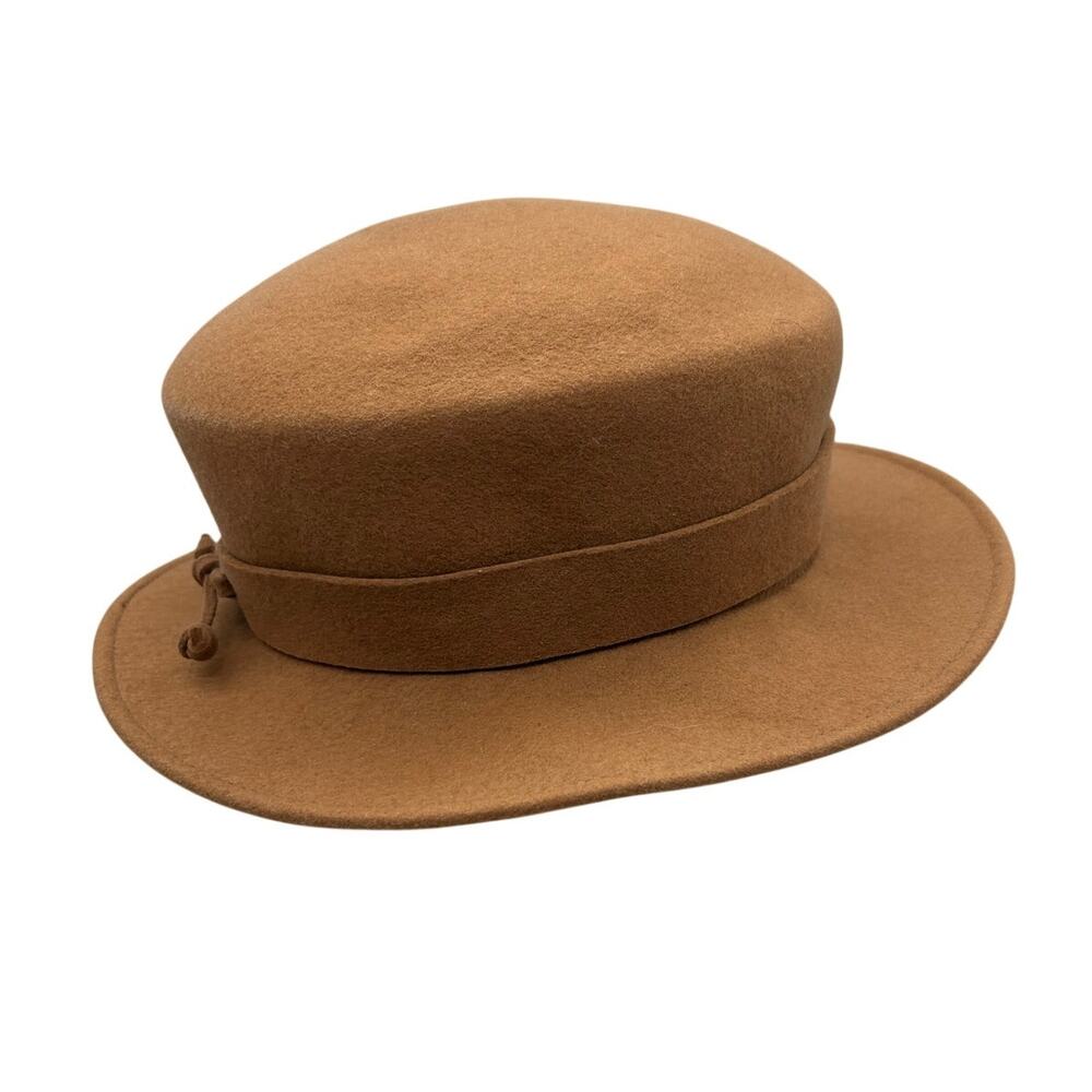Vintage Liz Claiborne Camel Wool Felt Hat Fall Academia Old Money Quiet Luxury